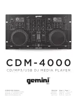 Gemini CDM-4000 Operation Manual preview