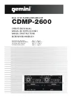 Gemini CDMP-2600 Operation Manual preview