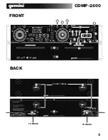 Предварительный просмотр 3 страницы Gemini CDMP-2600 Operation Manual