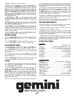 Preview for 5 page of Gemini CDX-02G Operation Manual