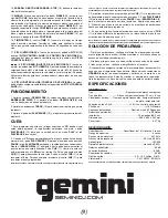 Preview for 9 page of Gemini CDX-02G Operation Manual