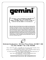 Preview for 12 page of Gemini CDX-02G Operation Manual