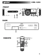 Предварительный просмотр 3 страницы Gemini CDX-1250 Operation Manual