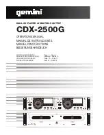 Предварительный просмотр 1 страницы Gemini CDX-2500G Operationsmanual