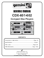 Preview for 1 page of Gemini CDX-601 Service Manual