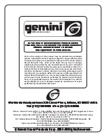 Preview for 20 page of Gemini CFX-40 Operation Manual