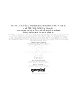 Gemini DRP-1 Instruction Manual preview