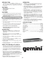 Preview for 3 page of Gemini EQ-3000 Operation Manual