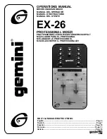 Preview for 1 page of Gemini EX-26 Operation Manual