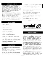 Preview for 4 page of Gemini EX-26 Operation Manual