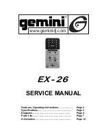 Preview for 1 page of Gemini EX-26 Service Manual