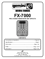 Preview for 1 page of Gemini FX-7000 Service Manual