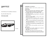 Preview for 1 page of Gemini GCH70S Instruction Manual And Installation Instructions