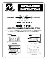 Предварительный просмотр 1 страницы Gemini GEM-P816 Installation Instructions Manual