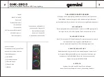 Preview for 2 page of Gemini GHK-2800 Manual