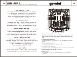 Preview for 7 page of Gemini GHK-2800 Manual