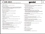 Preview for 11 page of Gemini GHK-2800 Manual