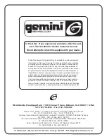 Предварительный просмотр 8 страницы Gemini GSM-1250 Operation Manual