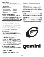 Предварительный просмотр 4 страницы Gemini GSS-1522 Operation Manual