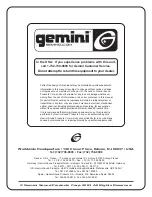 Предварительный просмотр 8 страницы Gemini GSS-1522 Operation Manual