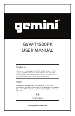 Предварительный просмотр 1 страницы Gemini GSW-T1500PK User Manual