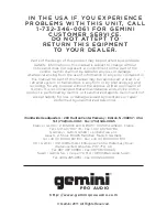 Preview for 10 page of Gemini GVX-SUB12P Operation Manual