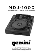 Gemini MDJ-1000 Operation Manual предпросмотр