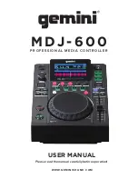 Предварительный просмотр 1 страницы Gemini MDJ-600 User Manual