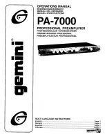 Gemini PA-7000 Operation Manual preview