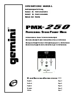 Preview for 1 page of Gemini PMX-250 Operation Manual