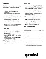 Preview for 4 page of Gemini PMX-250 Operation Manual