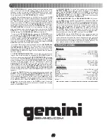 Preview for 6 page of Gemini PS-03 Operation Manual