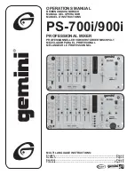 Gemini PS-700i Operation Manual preview