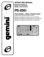 Gemini PS-850i Operator'S Manual preview