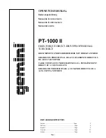 Preview for 1 page of Gemini PT-1000 II Operation Manual