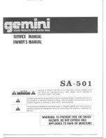 Preview for 1 page of Gemini SA-501 Owner'S Manual