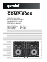 Gemini TABLE TOP SYSTEM CDMP-6000 Operation Manual preview