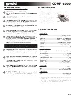 Preview for 21 page of Gemini TABLE TOP SYSTEM CDMP-6000 Operation Manual