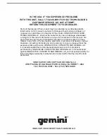 Preview for 16 page of Gemini TT-4000 Operation Manual