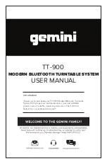 Preview for 1 page of Gemini TT-900 User Manual