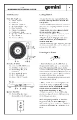 Preview for 5 page of Gemini TT-900 User Manual