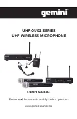 Gemini UHF-01 Series User Manual preview