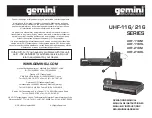 Preview for 1 page of Gemini UHF-116 Series Operation Manual