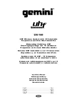 Gemini UHF Sixteen UX-160 Operation Manual preview