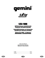 Preview for 1 page of Gemini UHF UX-1600 Instruction Manual