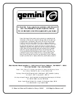 Preview for 15 page of Gemini UMX-3 Operation Manual