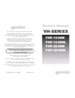 Gemini VHF-1000HL Owner'S Manual preview