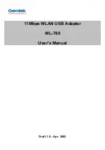 Предварительный просмотр 1 страницы Gemtek Systems WL-780 User Manual