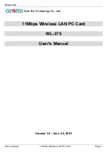 Preview for 1 page of Gemtek WL-375 User Manual