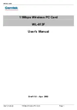 Gemtek WL-613F User Manual preview